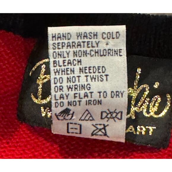 Bob Mackie Wearable Art Women’s Red Cardigan Black Trim Embroidered Dragon: 1X - Picture 7 of 7